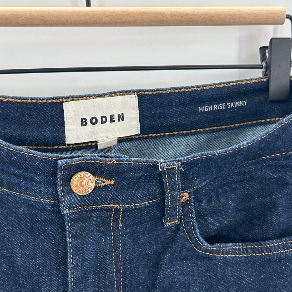 Boden High Rise Skinny Jeans Dark Wash Blue Denim W30 L30 - Picture 3 of 7